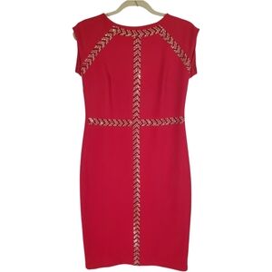 💚 5 For $25 Colleen Lopez Red BODYCON Dress Size Small